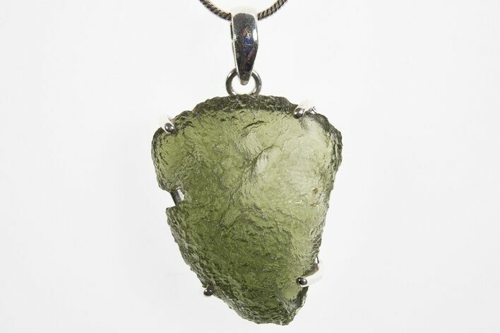 Green Moldavite Tektite Pendant ( g) - Czech Republic #329411